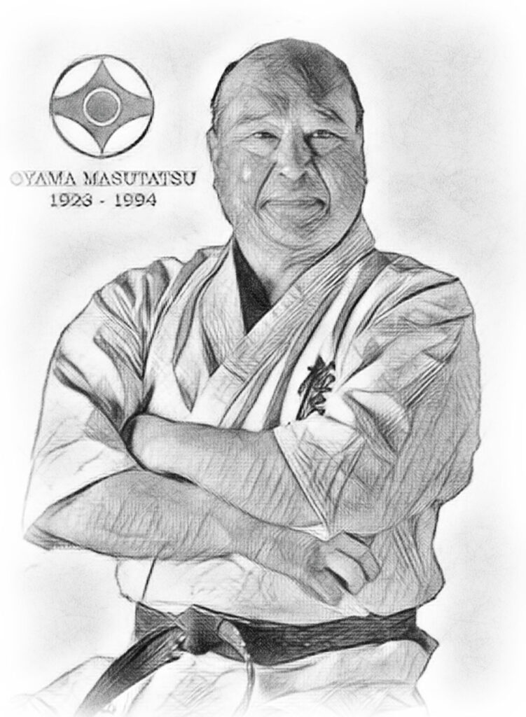 Sosai Oyama Masutatsu Kyokushin Karate - Drawing by Christophe Delmotte - Available at www.ektg.org